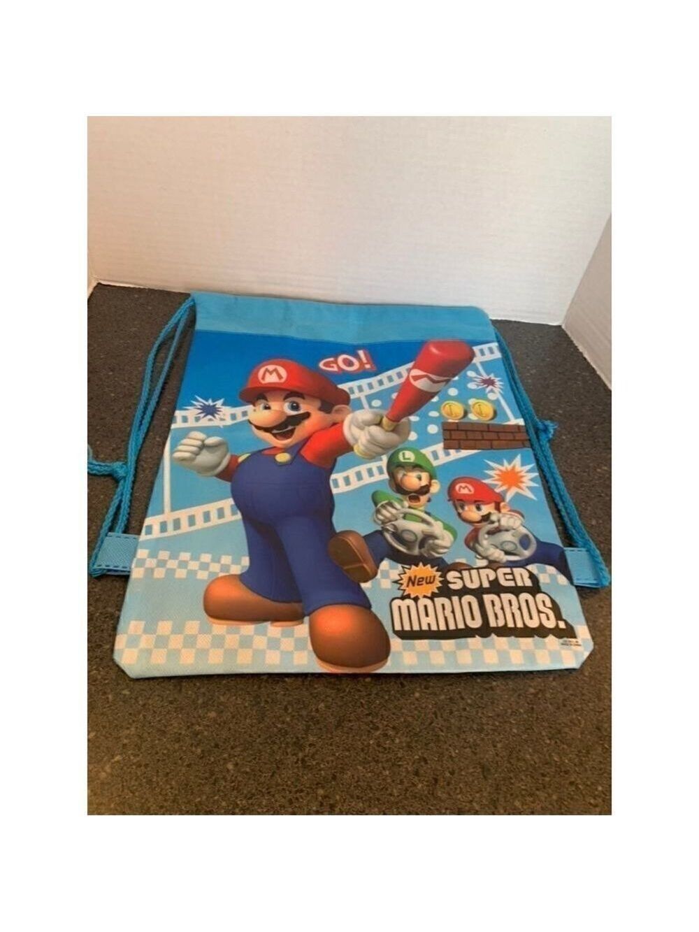 Super Mario WII Drawstring Mini Nylon Backpack - Picture 2 of 3